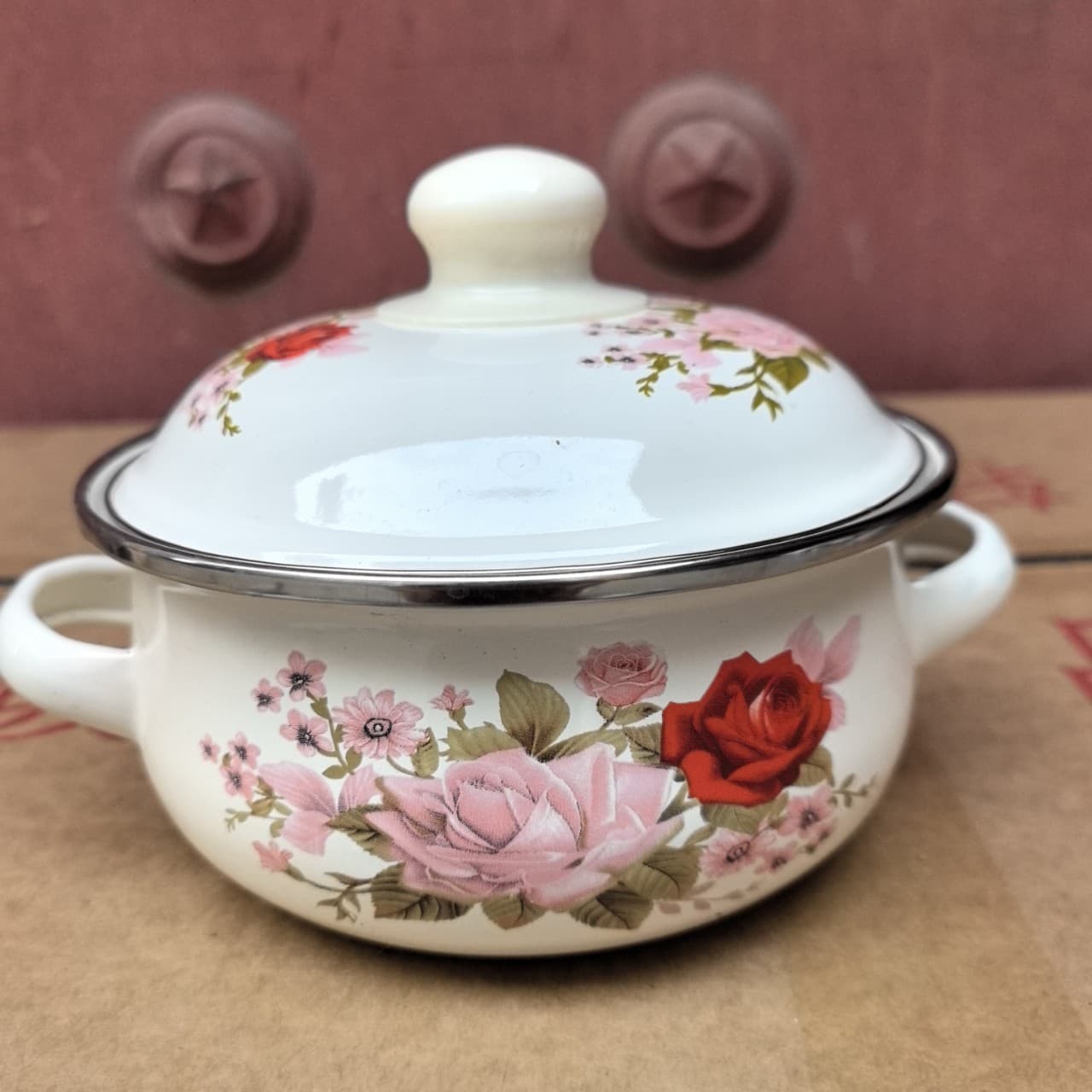 Enamel Thickened Double-Ear Milk Pot Soup Pot for Induction Cooker, Stew Pot, Instant Noodle Pot, Gas Stove, Universal