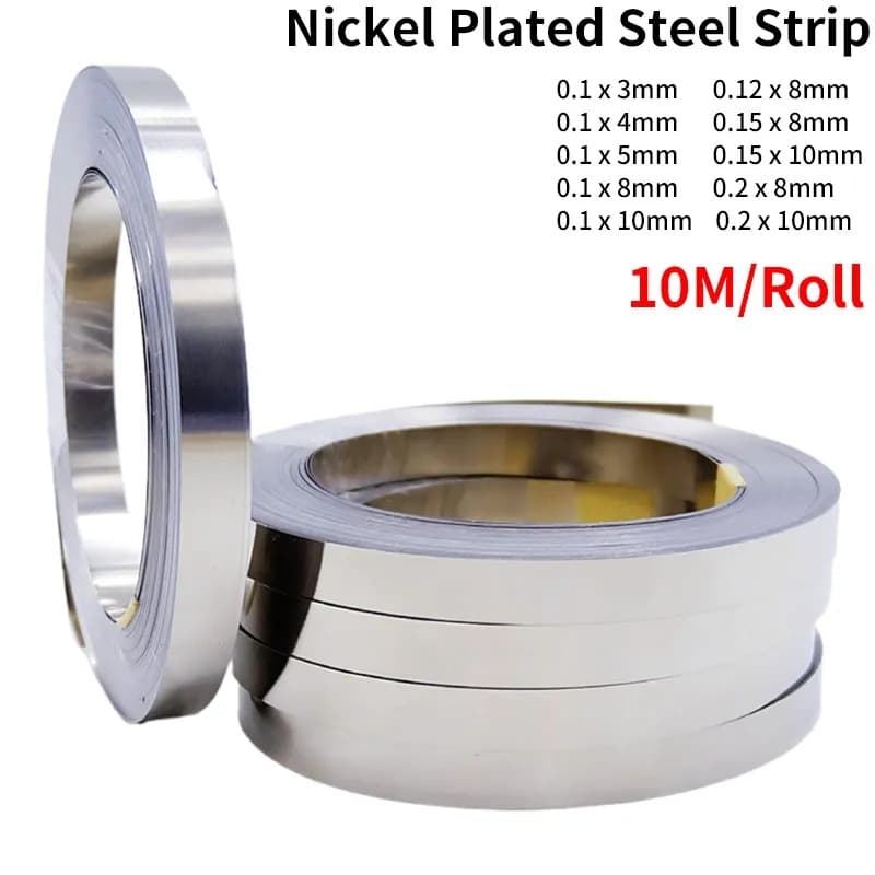 Lithium battery nickel sheet nickel strip 10 meters 1 roll nickel-plated steel strip battery welding SPCC material welding machine connection piece