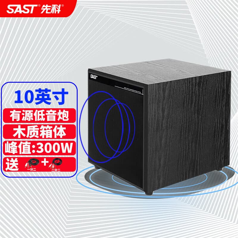 SAST Active Subwoofer Speaker High Power Home Home Theater Sound High Volume Wooden W