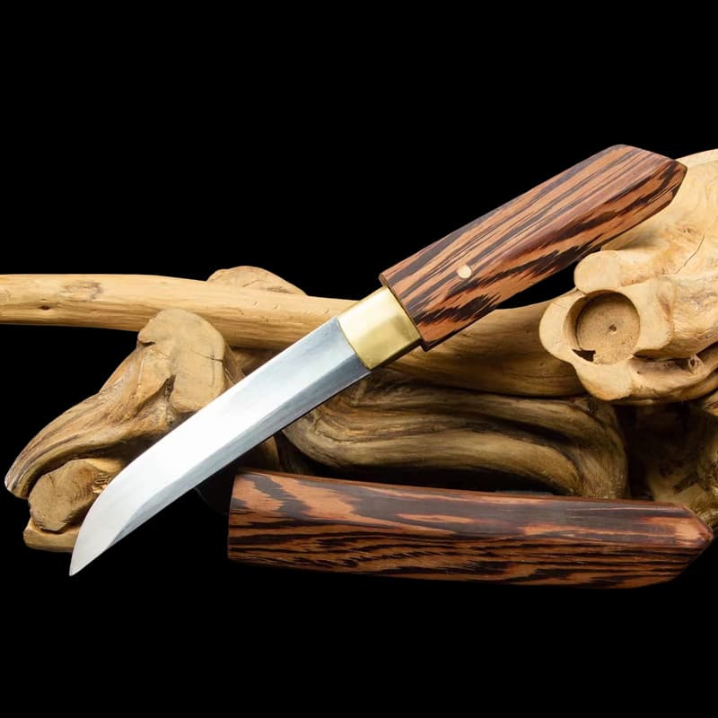 Longquan Xiaketang sword manganese steel forged short knife cooking knife outdoor picnic knife rosewood sheath unedged