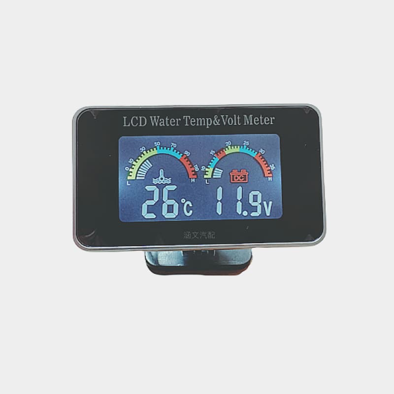 Car Truck 12V 24V Universal LCD Electronic Water Temperature and Voltage Combination Meter Two-in-One High Precision Digital Buzzer
