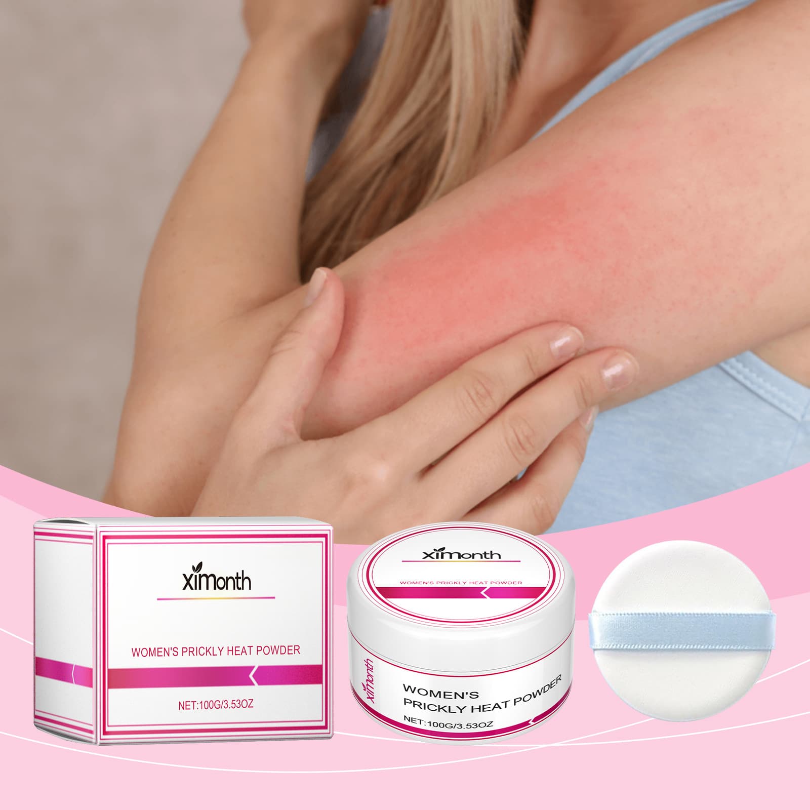XIMONTH Women's Talcum Powder Gentle Skin Care Daily Comfort Natural Care Body Powder