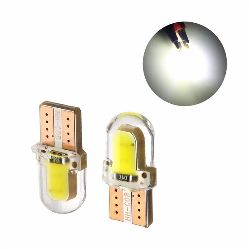 Motorcycle Car LED Parking Light T10 COB High Brightness Silicone Crystal Light License Plate Light Small Bulb Instrument Panel Light