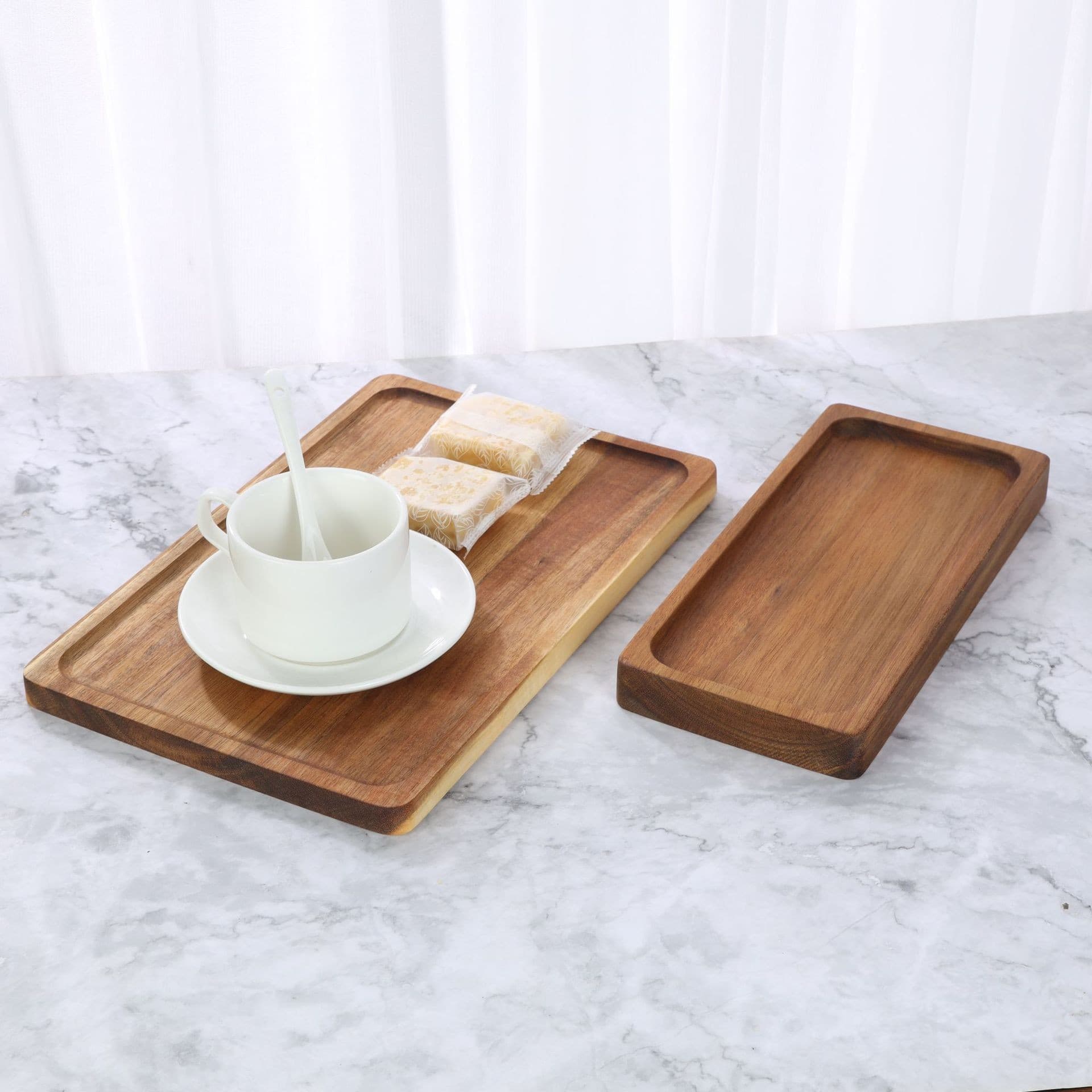 Japanese wooden home fruit plate, acacia wood dinner plate, solid wood B&B hotel tray, snack wooden plate, afternoon tea plate