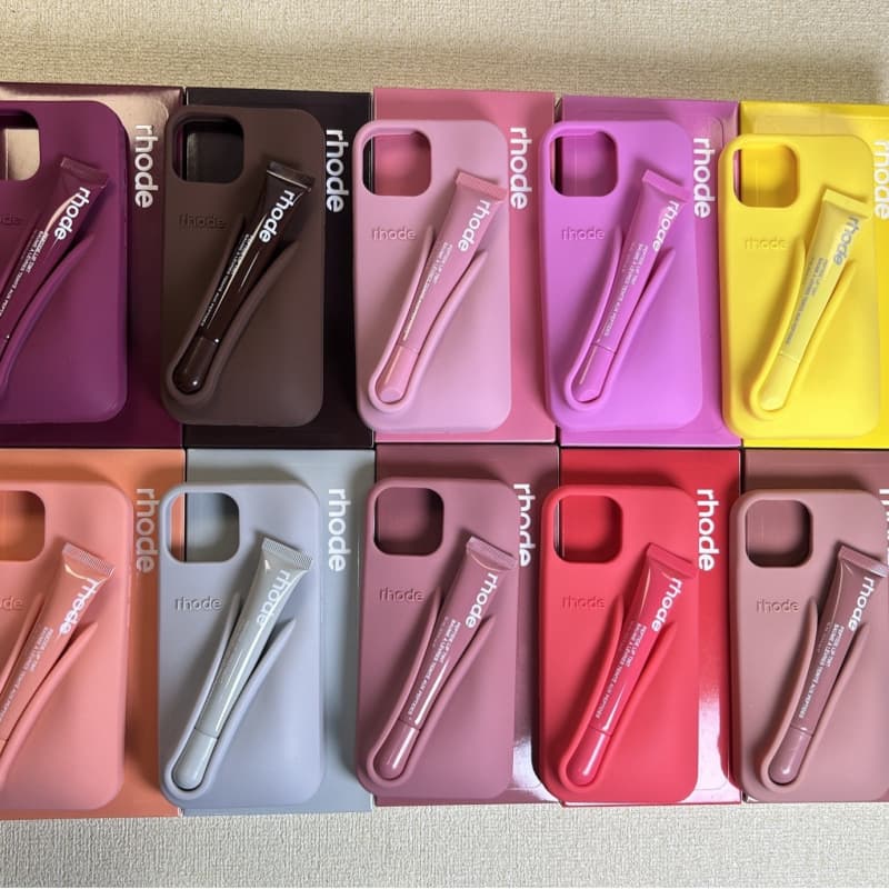 Haily Rhode Lip Gloss Silicone Case Compatible with iPhone 16 Pro Max Apple 13 Pro Silicone Phone Case 15