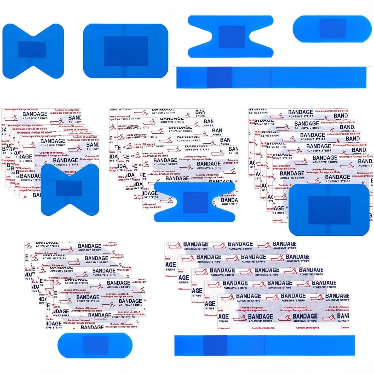 Food Service Metal Detectable Blue Bandages Latex-Free Catering First Aid Wound Care Plasters