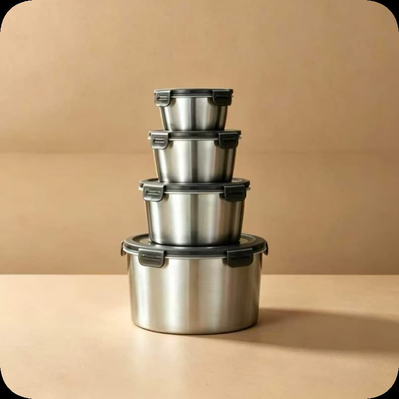 316 Food-Grade Insulated Bowl Lunch Box with Lid, Sealed, Microwave-Safe, 316 Food-Grade Stainless Steel Office Bento