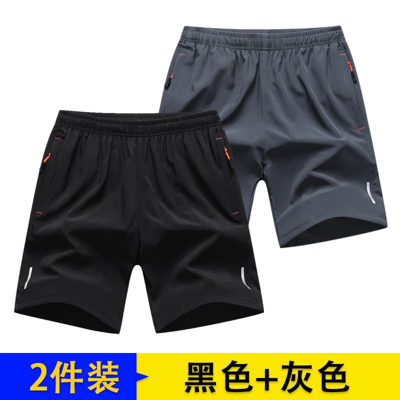 Cross-Border Summer Ice Silk Shorts for Men, Sports Casual Loose Fit, Breathable Quick-Dry 5-Inch Shorts