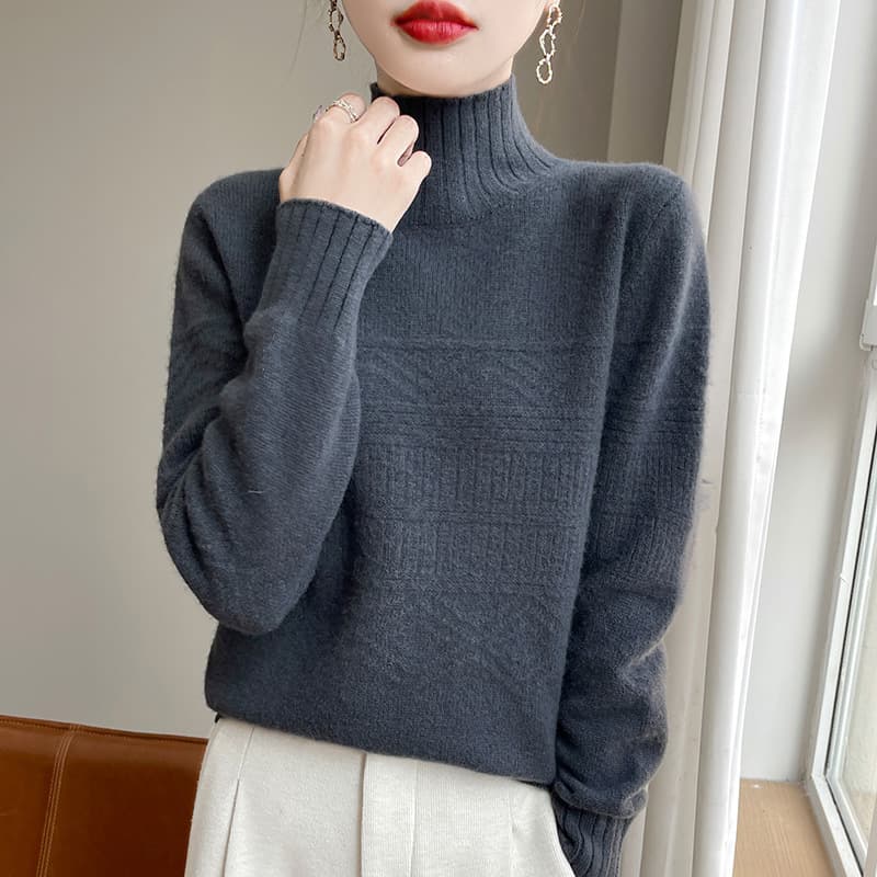 2025 Autumn New Knit Sweater Thickened Wool Half Turtleneck Base Layer Inner Wear for Fall and Winter