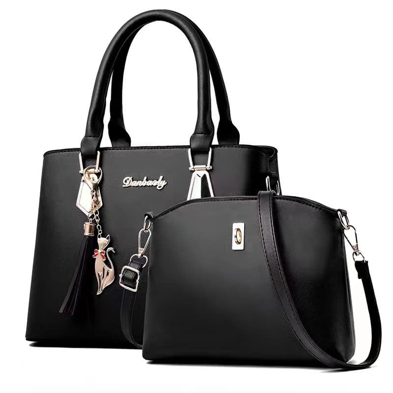 Simplified Design Large Capacity Single Shoulder Maternity Bag PU Handbag with Zipper Soft Square Shape Polyester Lining
