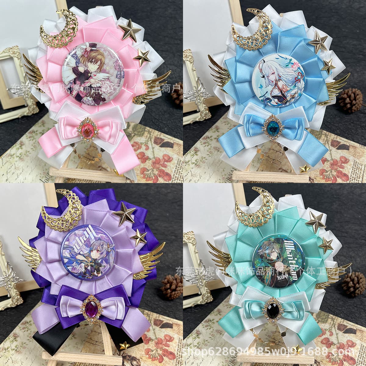 Gorgeous Short-Tail Badge Holder Anime Ita Bag Display Pendant Stand Genshin Impact Badge Hatsune Miku