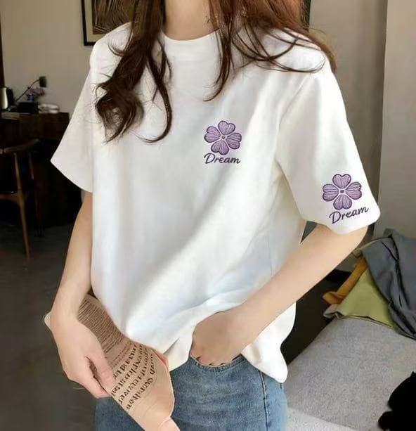 Crew Neck Pure Cotton Short Sleeve Top Women's Summer Fashion Print T-Shirt Unisex Half Sleeve Wholesale Drop Shipping