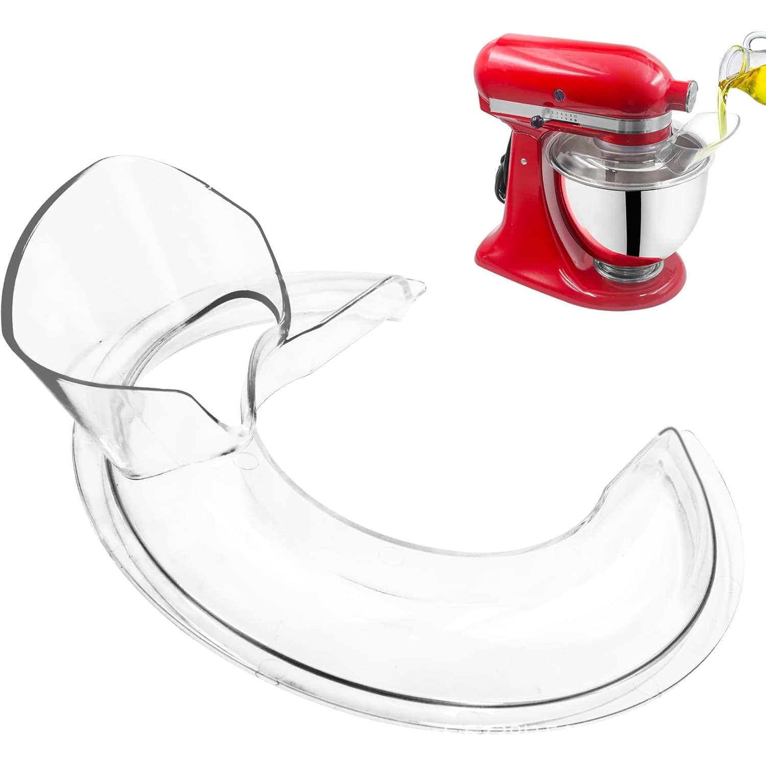 Kitchenaid Stand Mixer 4.5-5QT Stainless Steel, Glass, Ceramic Splash Guard Pouring Shield Bowl