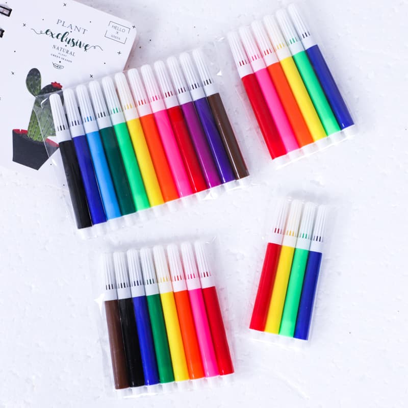 Factory Wholesale Mini Watercolor Pens 12-Color Doodle Painting Color Pens, Student Art Drawing Pens Children's Gift