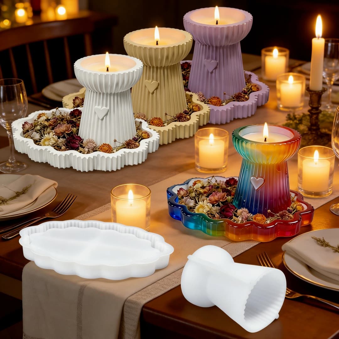 Tray Candle Silicone Mold 2-Piece Set S1597+S2383