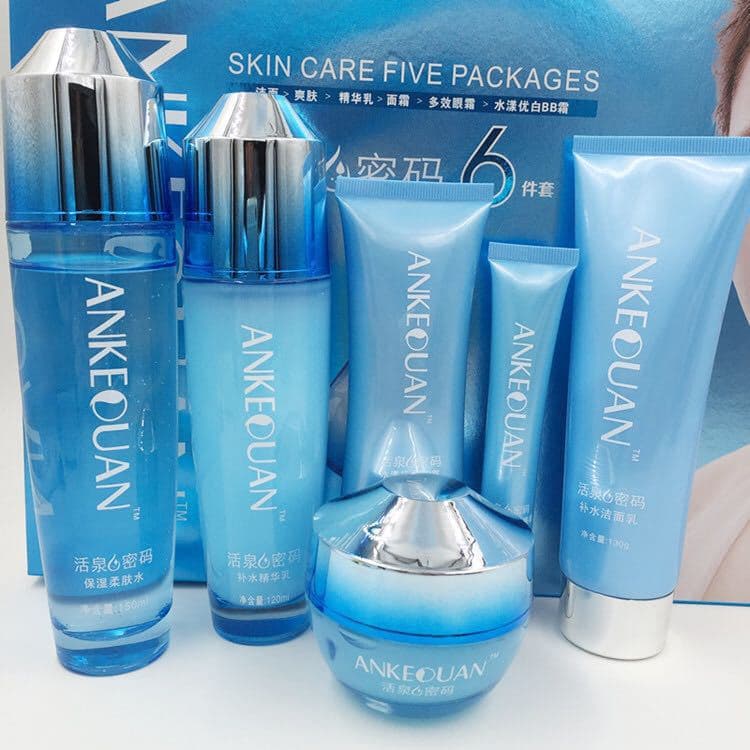 Ankequan Living Spring Code Skincare Set: Refreshing Toner, Moisturizing Softener, Hydrating Essence Lotion, Hydrating Cream, and Hydrating Supplement