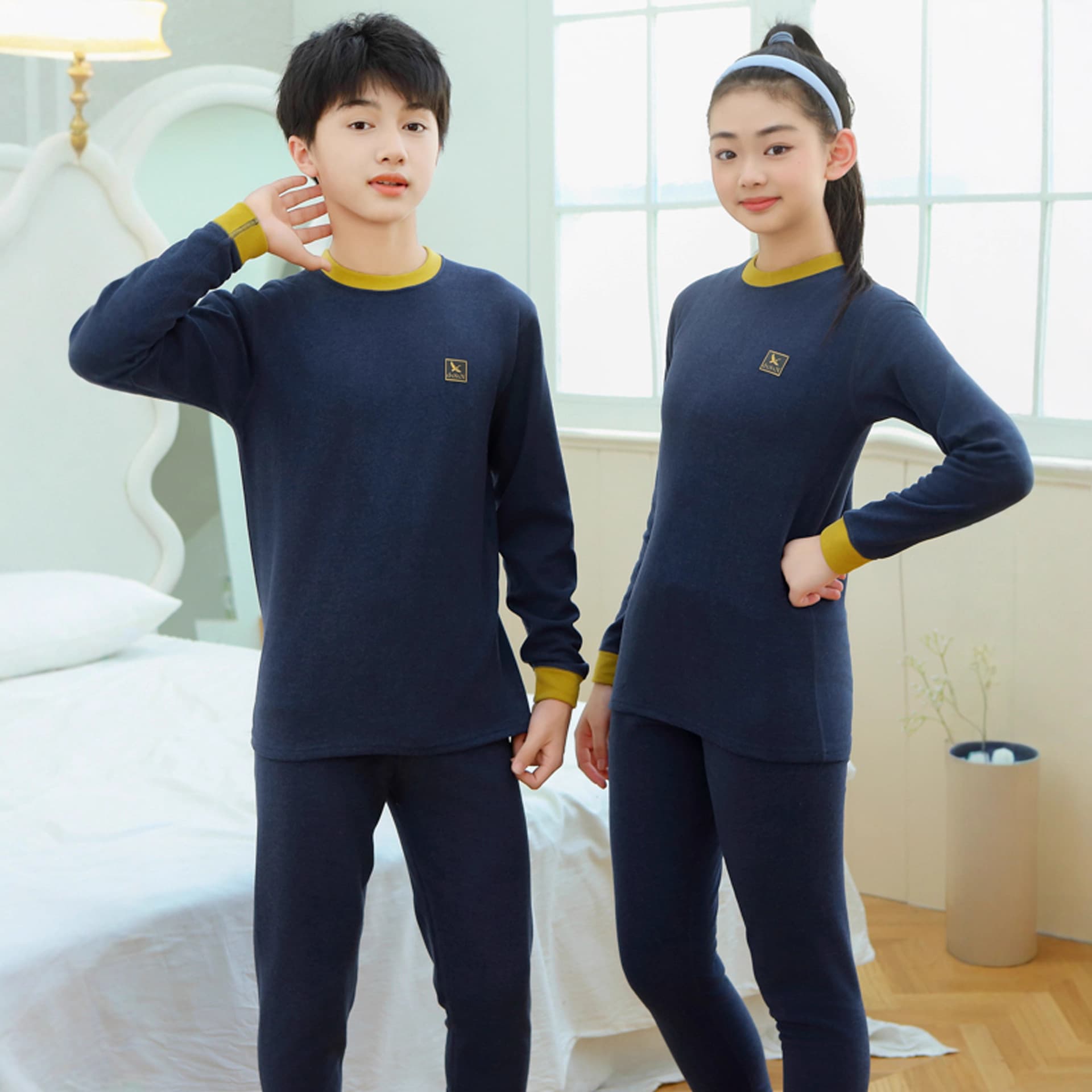 Youth Thermal Underwear Set for Boys and Girls, Long Johns, Pajamas, Homewear Set