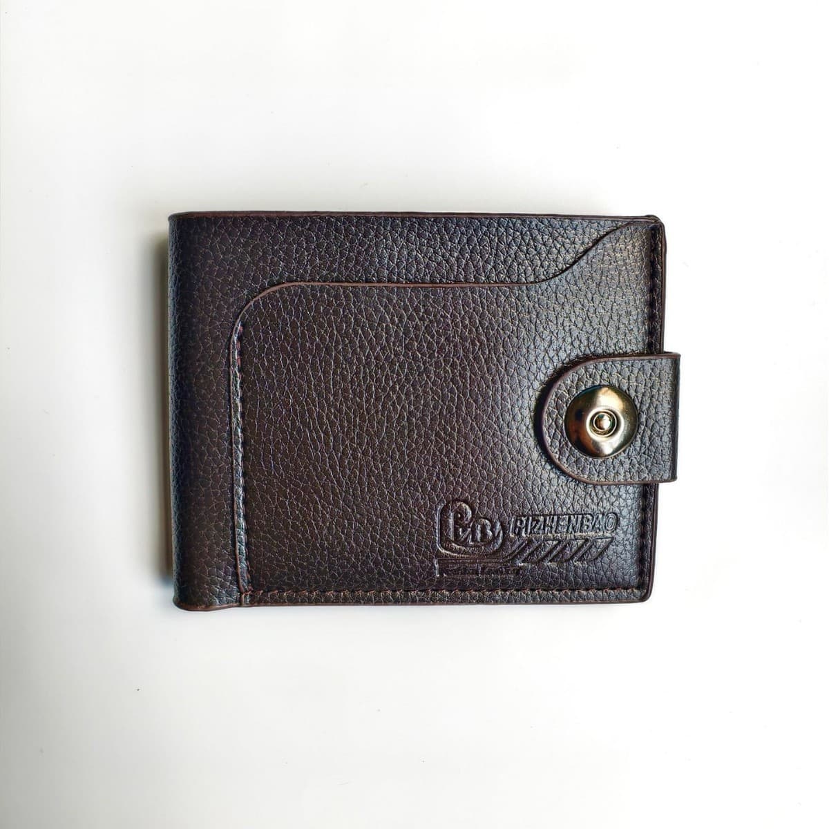 Young Men's Fashion Magnetic Wallet in Black, Brown, and Light Beige Faux Leather, Simple and Practical, Factory Direct Shipping