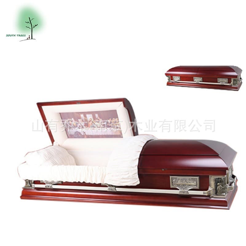 Cross-border Final Supper OEM Large Coffin Funeral Supplies Grave Relocation Urn Export American Style Coffin French Style Coffin