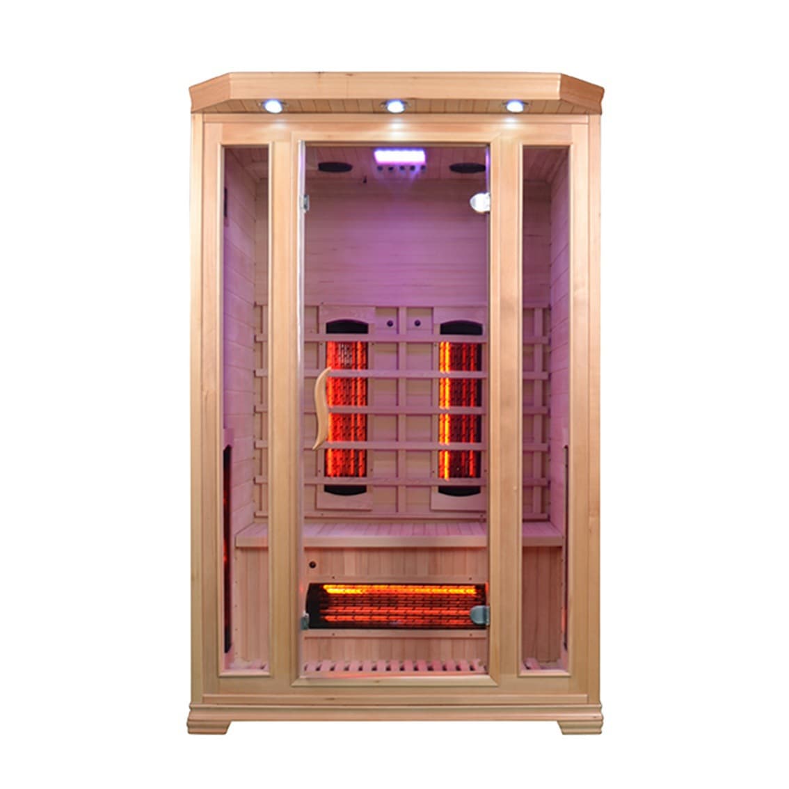 2 person indoor sauna hemlock low electromotive force far infrared sauna with ceramic heater chromotherapy lighting oxygen