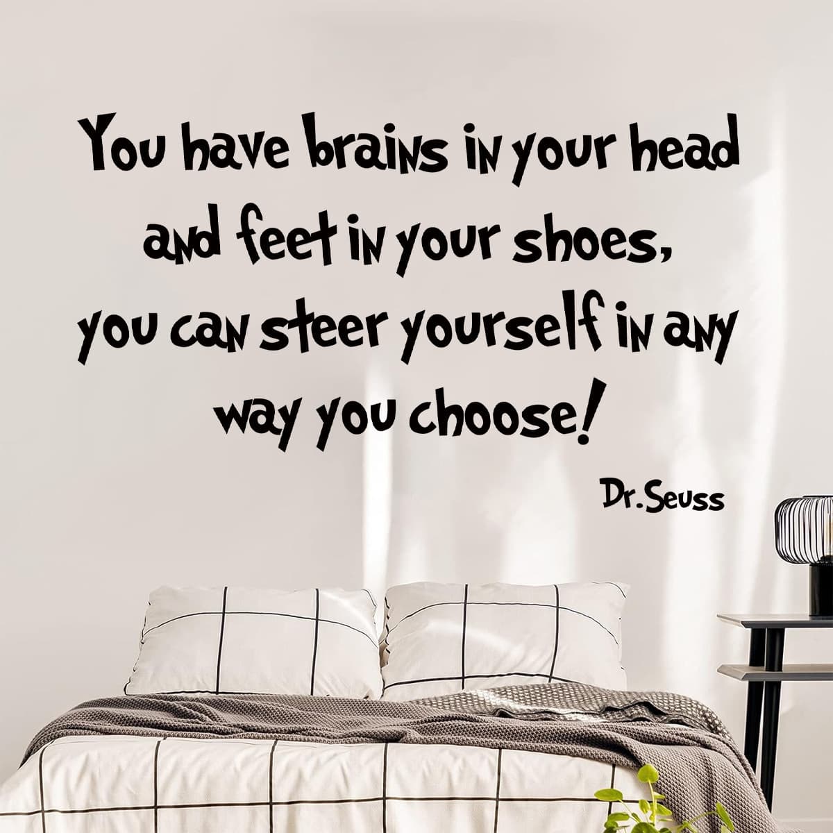 Dr. Seuss English Quote Self-Adhesive Wall Sticker Healing Style Living Room Bedroom Background Wall Decorative Sticker BR0561E