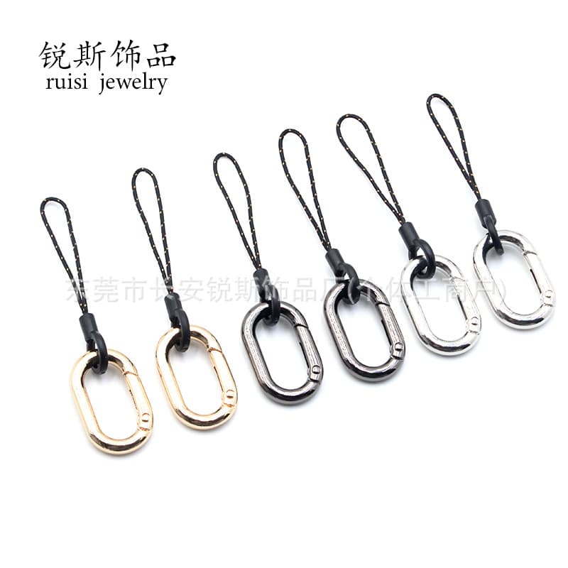 Round Keychain Anti-Lost Ring Buckle Phone Lanyard Accessory Small Hanging Rope Circular Buckle Earphone Lanyard Anti-Lost Rope