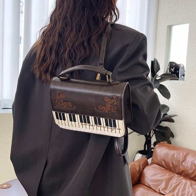 Piano Black and White Mini Square Bag New Korean Fashion Stylish Shoulder Bag Simple Crossbody for Women