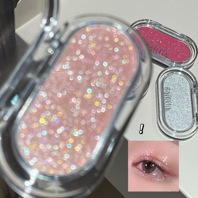 The flash lasts forever! Rich girl's diamond-like monochromatic pearlescent eye shadow, fairy tears makeup, highlighter, lying silkworm, brightening for women