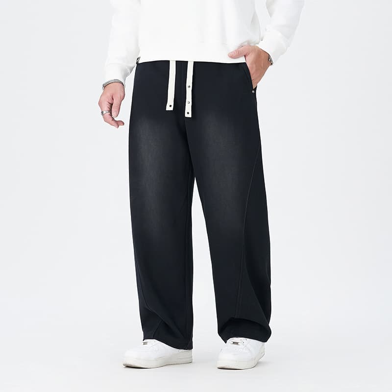 Plus-size autumn new arrivals wholesale straight-leg casual trousers, Japanese retro high-street trendy loose wide-leg trousers for men