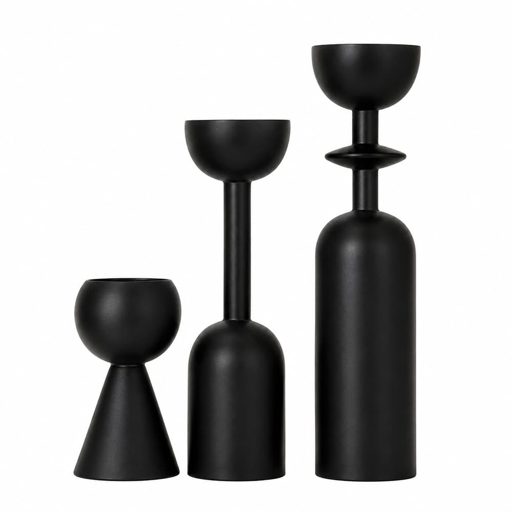 Nordic Black Metal Candle Holder Decoration, Luxury Home Decor, Table Ambiance Arrangement