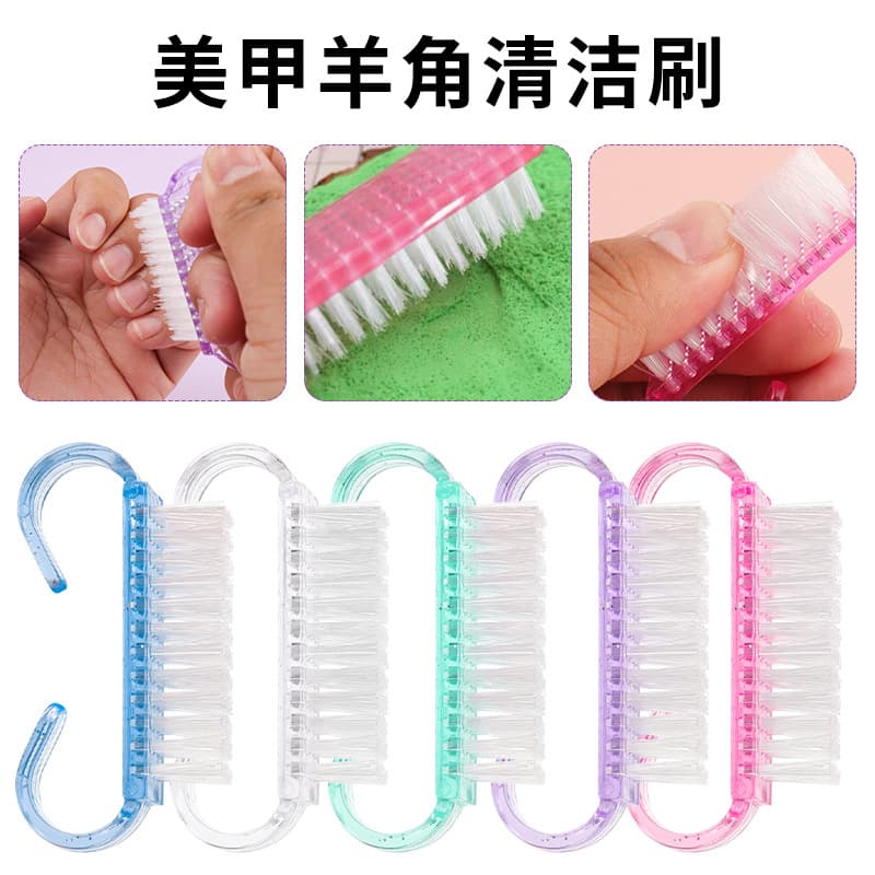 Wholesale small horn brush, multi-functional plastic nail dust brush, nail crevices cleaning brush, nail brush.