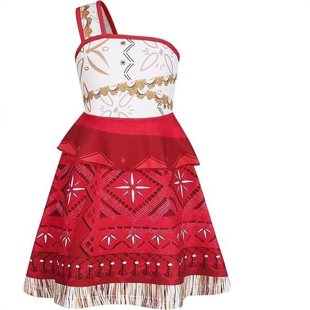 Girl's Moana Dress Ocean Adventure Printed Sequins Princess Skirt Party Costume Cosplay Performance Dress