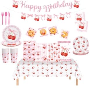 Cherry Theme Party Favor Bags Cherry Self-Adhesive Bags Baking Food Cookie Bags Cherry Party Tote Bags