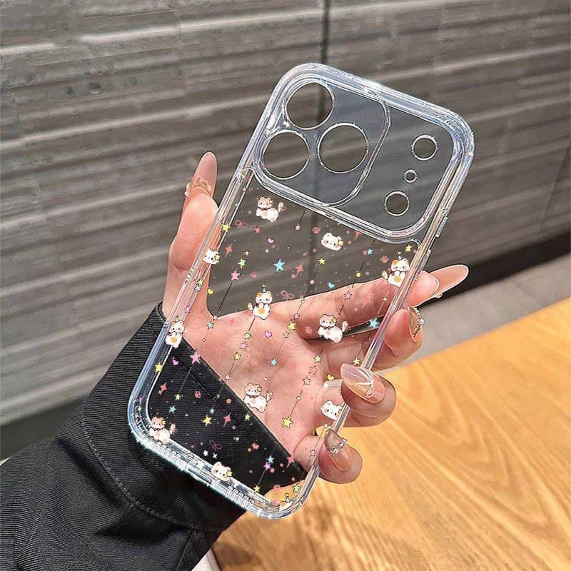Suitable for Apple 16 Pro Max Starry Kitten iPhone 17 Pro Mobile Phone Case 15 14 Soft Shell Full Cover 13 Transparent