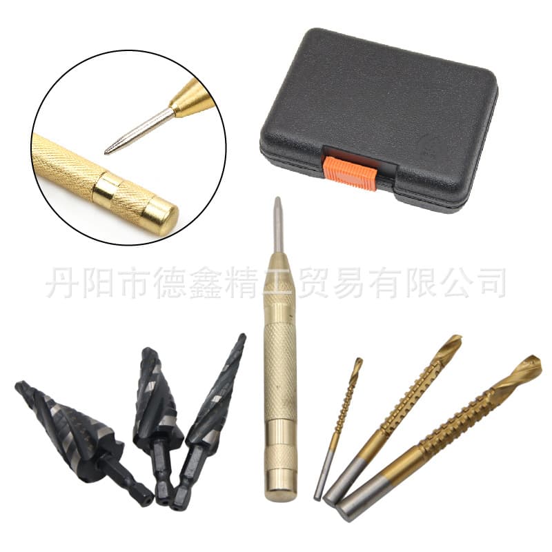 Drill Bit Set 7-Piece Hole Drilling Kit Reaming Set Four-Edge Ground Step Drill