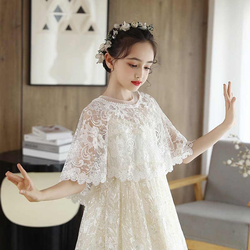 22 children's cloak baby autumn new female dress shawl lace girls vest coat shawl princess outer wear