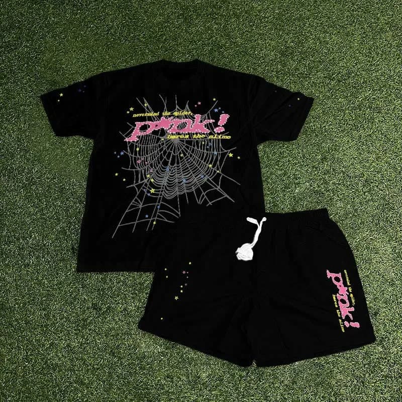 2026 New Casual Sports Short Sleeve T-Shirt for Men Summer New Gradient Letter Round Neck T-Shirt and Shorts Set