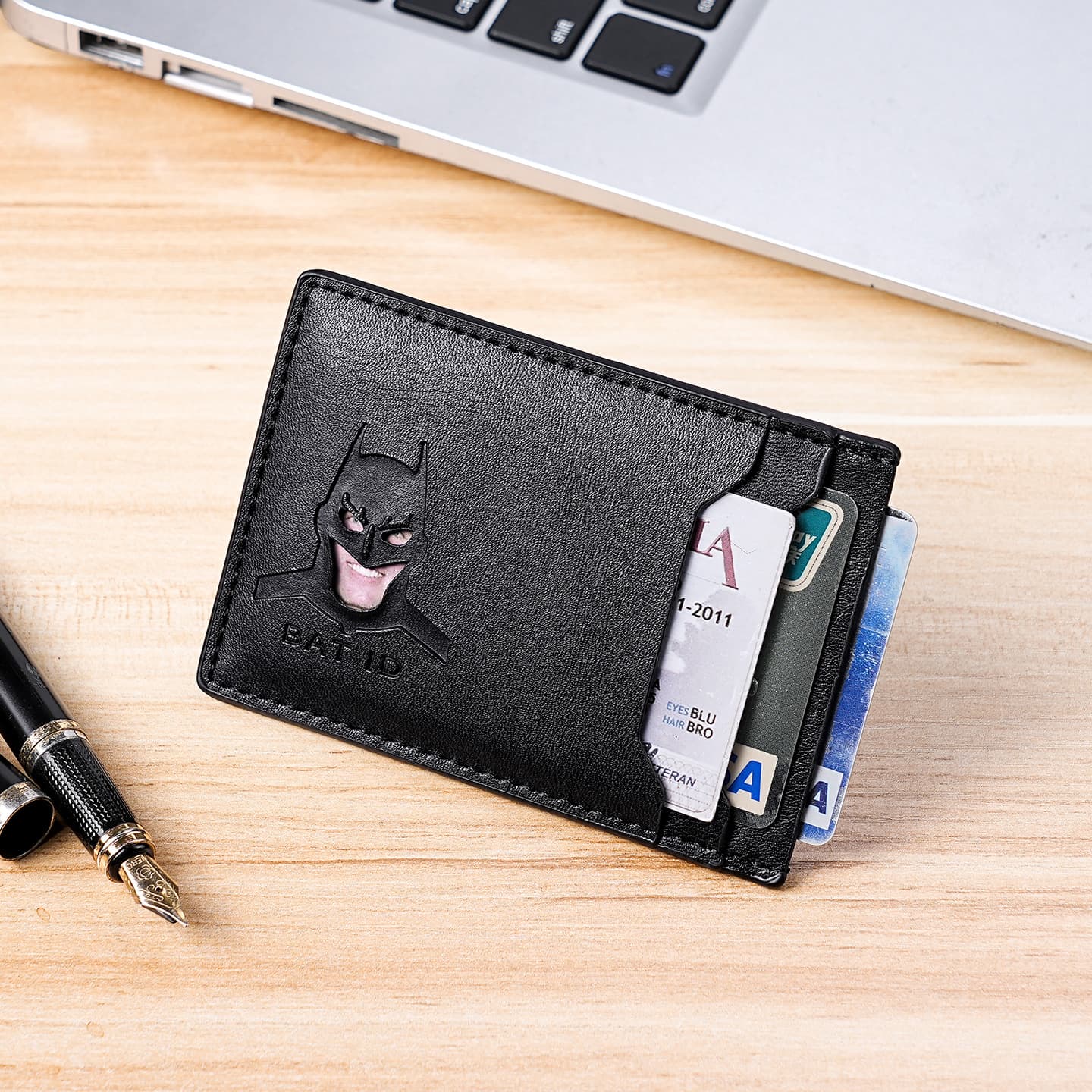 Superhero Batman ID Holder Men's Multi-Slot Wallet Card Case ID Card Clip