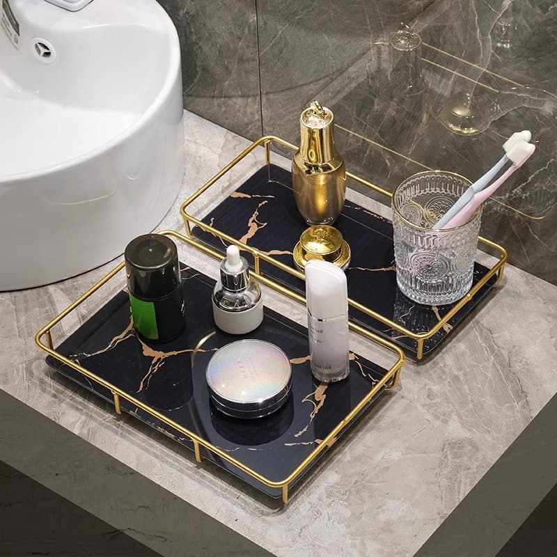 Bathroom vanity cosmetic box storage rack, toilet shelf, washbasin, light luxury tabletop tray