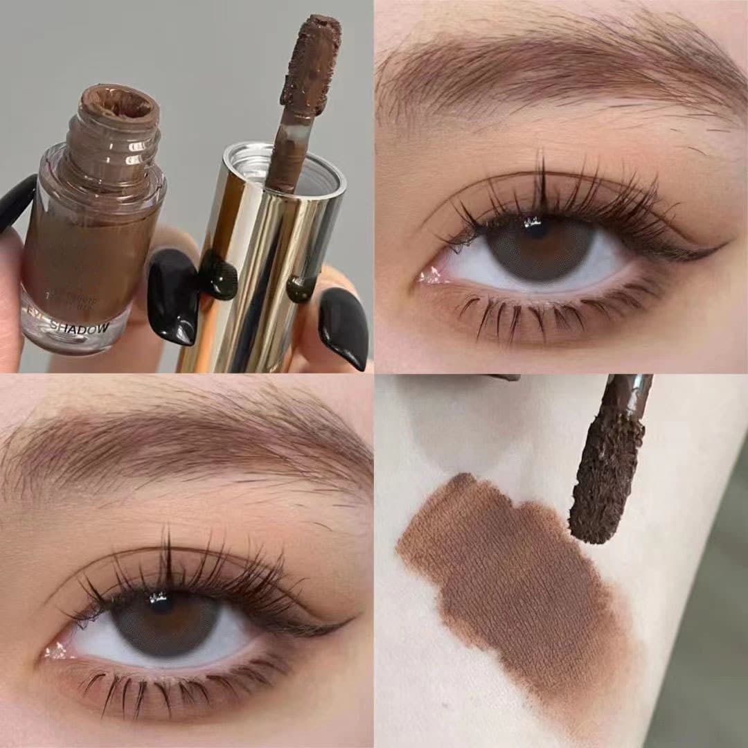 DIKALU Matte Liquid Eyeshadow with Subtle Shimmer, Glitter, and Pearl Finish, Earth-Tone Eye Makeup, INS Trend