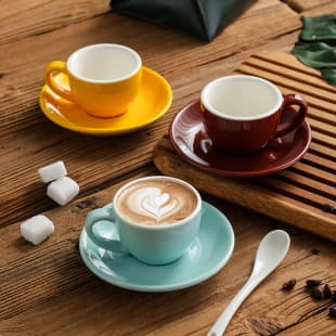 Italian espresso coffee cup and saucer set 75ml European-style ceramic espresso small exquisite mini cup