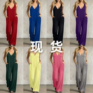 In Stock Amazon EU/US 2026 New Trendy Summer Casual Comfortable Simple V-Neck Pocket Solid Color Hoodie