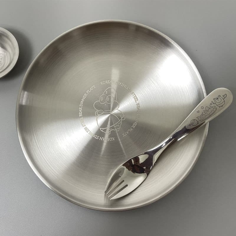 Vintage Dessert Plate Creative Plate 304 Stainless Steel Flat Plate Serving Tray Dish Small Plate Round Shallow Plate