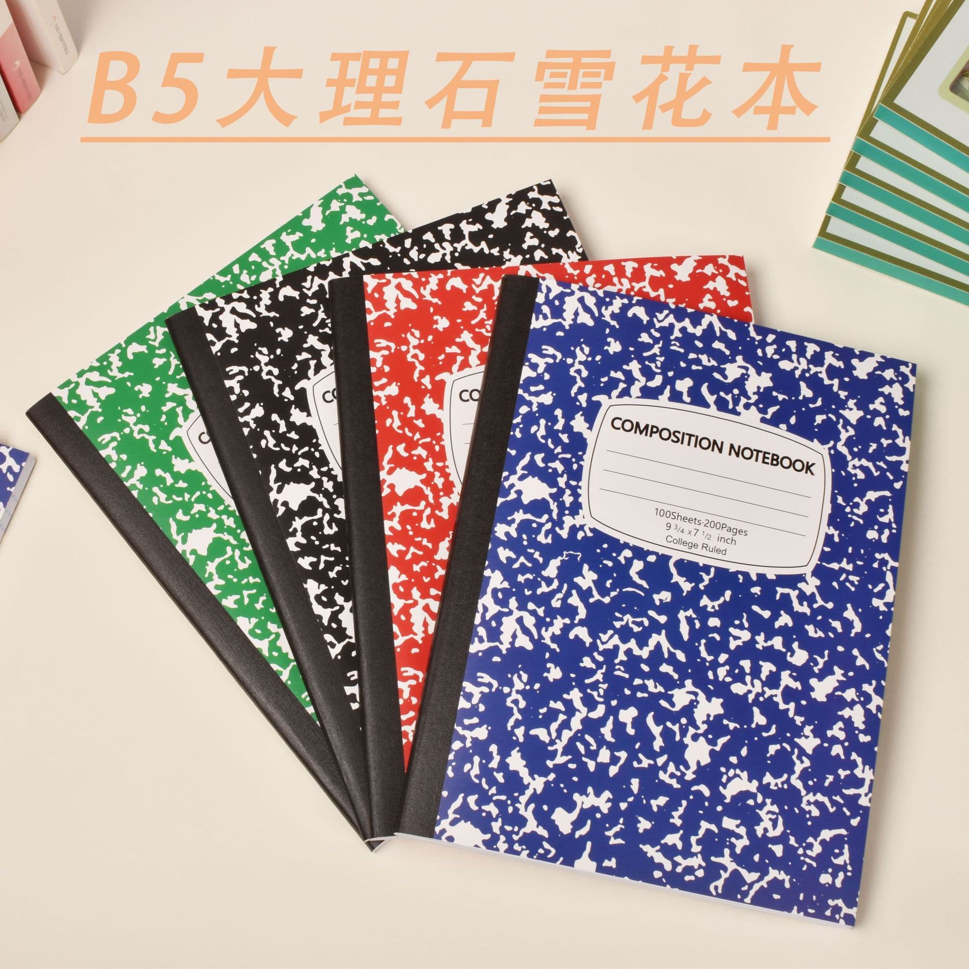 Cross-border Amazon Hot-selling Foreign Trade Notebook Marble Snowflake American Column Thick Softcover Notepad Wholesale