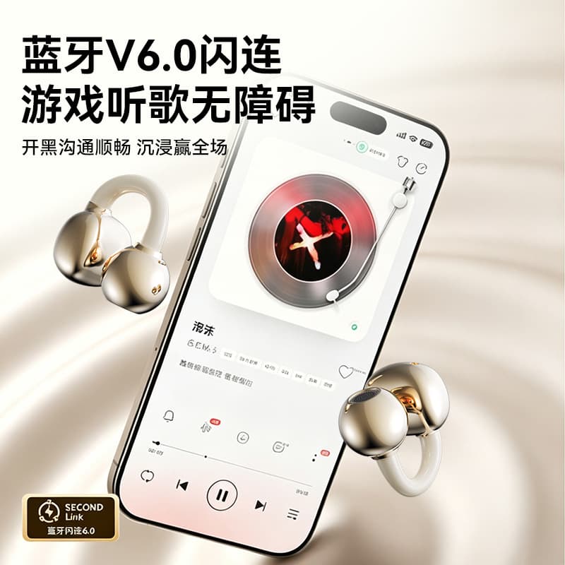Cross-Border Bluetooth Earbuds Smart Bone Conduction Wireless Bluetooth Earphones Factory Long Battery Life 2026 New Bluetooth Earbuds
