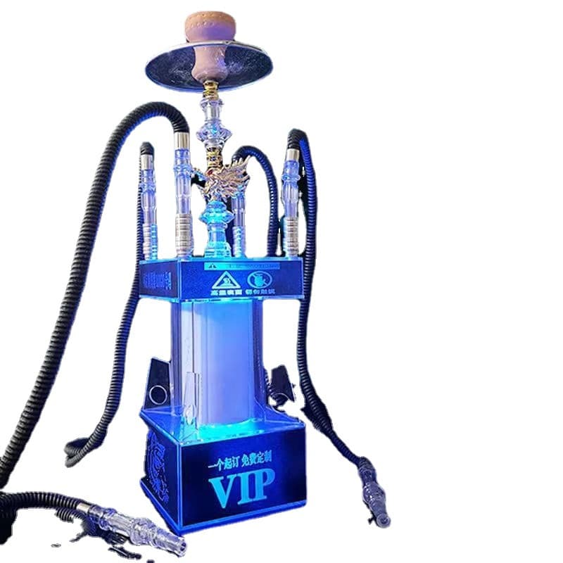 Large Bar Hookah with Free Logo, Square Double-Layer KTV Hookah, Fruit-Flavored Arabic Hookah