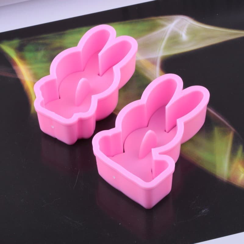 Premium DIY 3D Cookie Mold Little Rabbit 2-Piece Set Baking Tool Cake Mold Fondant Tool, Set of 2