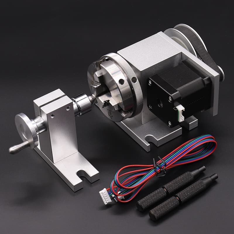 CNC Engraving Machine 4th Axis Rotary Axis 65mm Chuck CNC Dividing Head with Tailstock Center