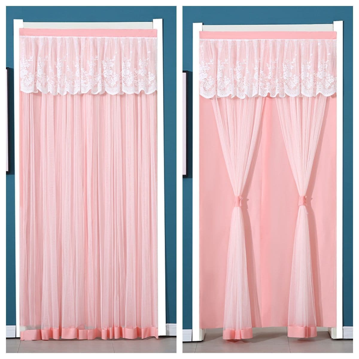 Summer mosquito-proof door curtain for home, bedroom, kitchen, bathroom partition, double-layer opaque privacy curtain, no drilling required, factory direct