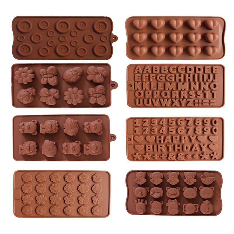 Cross-border chocolate mold series button mold insect love animal English alphanumeric love mold